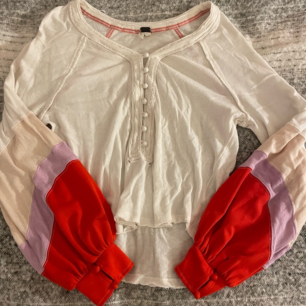 Colorful Women's Top with Button Detail